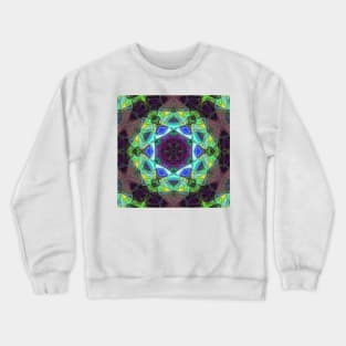 Mosaic Mandala Flower Purple Green and Blue Crewneck Sweatshirt